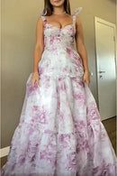 the DAMSEL - Spring/Summer New European and American Off Shoulder Women's Fashion Organza Fairy Long Dress Elegant Evening Dress