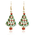 the YULETIDE COLLECTION - Christmas Earrings Crystal Snowman Jewelry Christmas Tree Stud Earring Creative Party Accessories Gifts