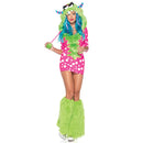 the PARTY ANIMAL - Deluxe Plush Monster Animal Costume for Adult Leopard Fox Cat Girl Cosplay Costume Halloween Costumes Fancy Party Dress