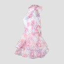 the FRENCH GIRL - Chic Floral Printed Mini Dress Backless Sleeveless Hem Stacking Dresses Sweet A-Line Party Club Clothing