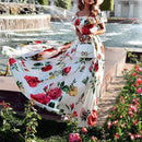 the ENGLISH GARDEN - Women's Summer New Fashion Shoulder Printed Holiday Dress