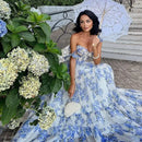 the DAMSEL - Spring/Summer New European and American Off Shoulder Women's Fashion Organza Fairy Long Dress Elegant Evening Dress