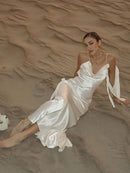 the BELLA - Sexy Mermaid Party Sling Backless Slim Hip Ruffle Hem Evening Dress