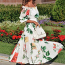 the ENGLISH GARDEN - Women's Summer New Fashion Shoulder Printed Holiday Dress