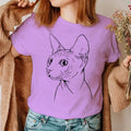 the SPHINX CAT - Casual Fashion Graphic Short Sleeve Sphinx Cat T-Shirts for Women