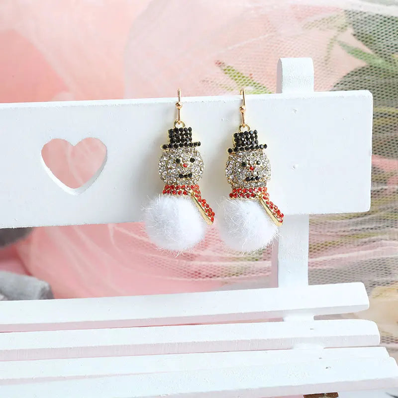 the MERRY & BRIGHT COLLECTION - Merry Christmas Fashion Snowflake Boots Long Tassel Dangle Earrings Shiny Zircon Snowman Xmas Tree Earring Jewelry