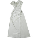 the SATIN SAND - Women Ruched Diagonal Collar Shorts Sleeve Waistless Slits Street Trend Elegant Long Bodycon Dress