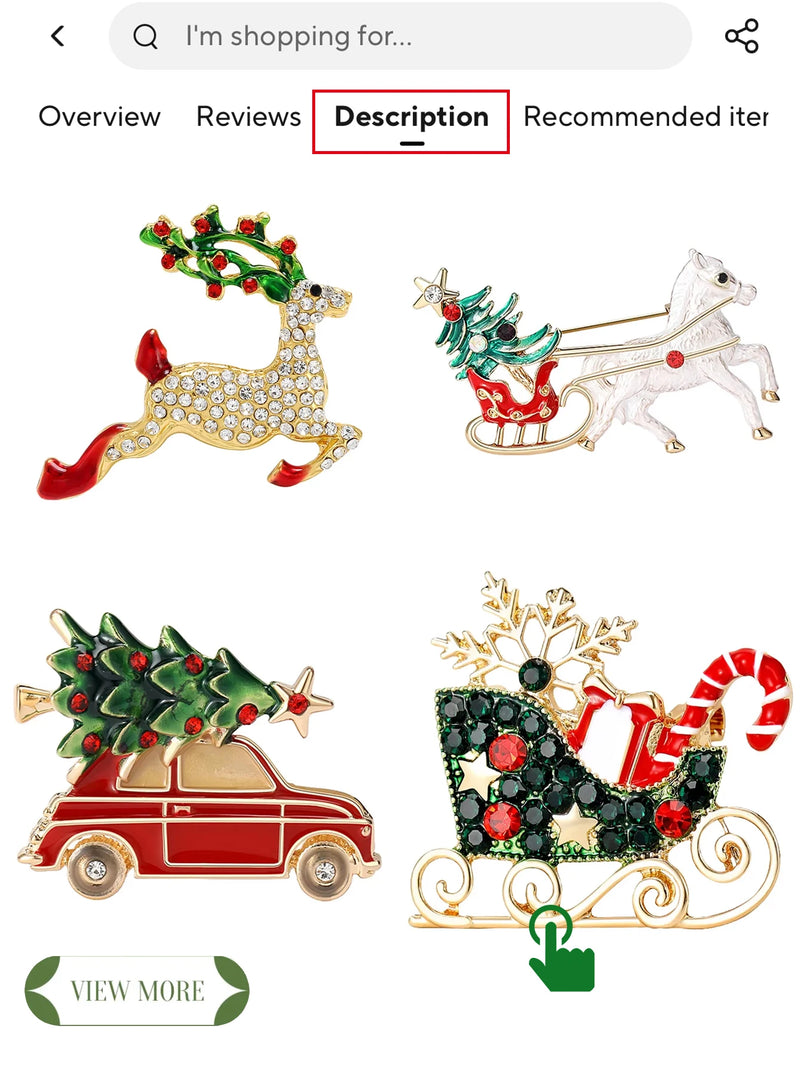 the SANTA SLEIGH - Christmas Rhinestones Sleigh Car Brooches Unisex Christmas Gift Pins Office Party Friend Gifts Jewelry Accessories