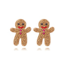 the MERRIMENT COLLECTION - Sweet Christmas Gingerbread Man Earrings New Year Gifts