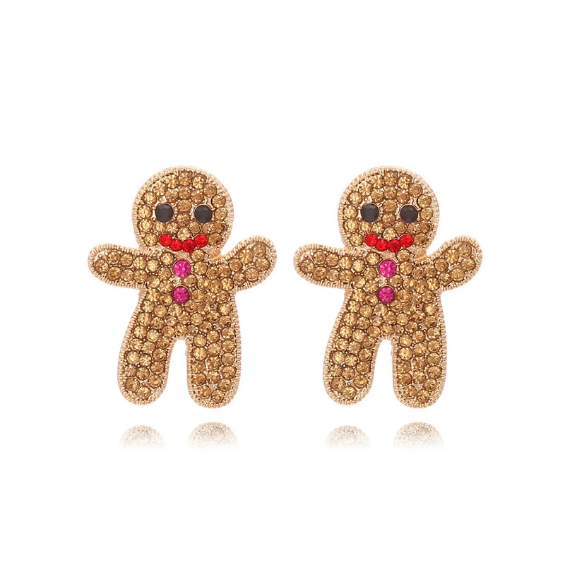 the MERRIMENT COLLECTION - Sweet Christmas Gingerbread Man Earrings New Year Gifts