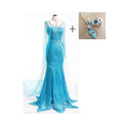 the FROZEN ELSA - Disney Frozen 2 Princess Dress Halloween Birthday Party Ball Cosplay Elsa Queen Sequined Dress
