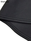 the SUNDAY BEST - Sexy Flare Short Sleeve High Side Split Ruffles Bodycon Midi Dress, Elegant Women Autumn Evening Wedding Party/Birthday Dress