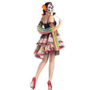 the SUGAR SKULL - Carnival Party Halloween Mexico Day of the Dead Sexy Sugar Skull Flower Fairy Ghost Bride Costume Cosplay Fancy Dress