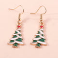 the JOLLY COLLECTION - Fashion Merry Christmas Wreath Circle Hoop Earrings New Year Party Festival Jewelry Gifts