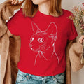 the SPHINX CAT - Casual Fashion Graphic Short Sleeve Sphinx Cat T-Shirts for Women