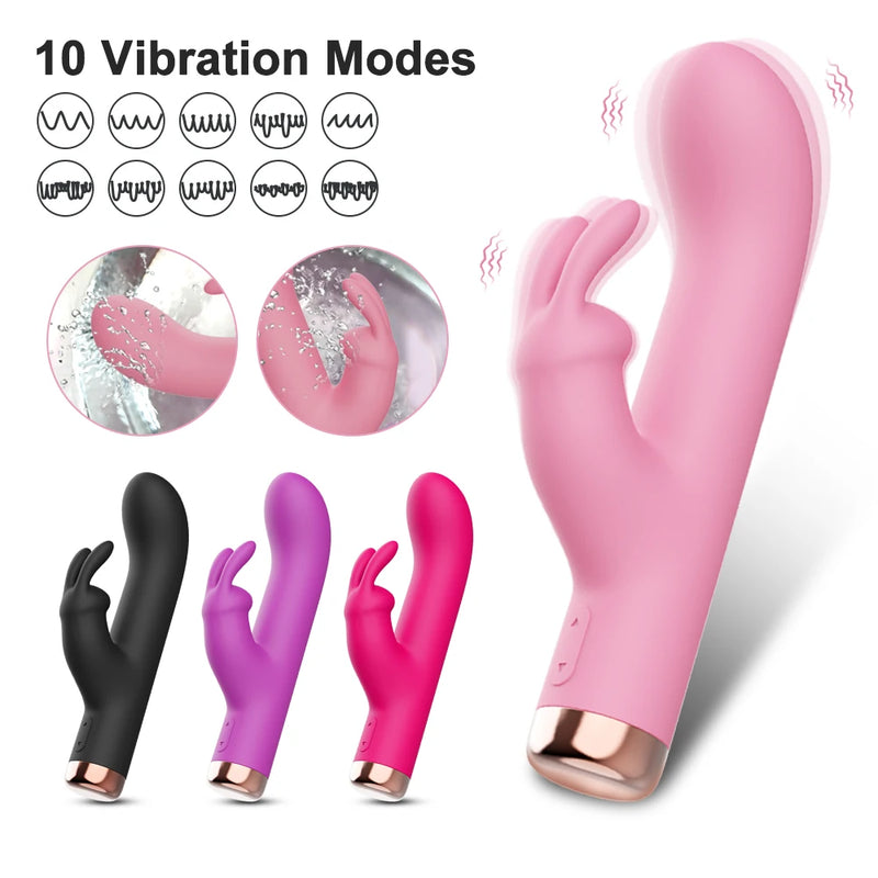 the RABBIT - Mini Rabbit Vibrator for Women Clit Clitoris Stimulator G Spot Dildo Silicone Sex Toys Masturbator Female  Adults Goods