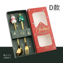 the SPOONFUL - 4pcs Christmas Elk Head Shape Stainless Coffee Spoon New Year Christmas Decoration Table Decor for Home Navidad Gifts