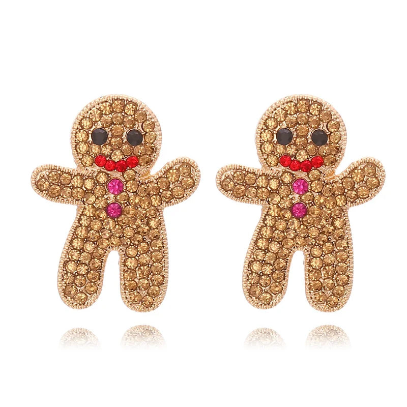 the MERRIMENT COLLECTION - Sweet Christmas Gingerbread Man Earrings New Year Gifts