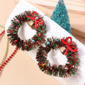 the WREATHS - Christmas Wreath Earrings Creative Christmas Garland Earrings Happy New Year Holiday Jewelry Gifts