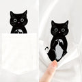 the POCKET CAT - Cat Middle Finger Casual Pocket Cotton T-Shirts