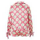 the JOLLY PAJAMAS - Women Christmas Pajama Set Santa/Tree Print Lapel Neck Button Tie Knot Long Sleeve Shirts Tops Shorts 2-Piece Loungewear Outfits