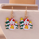 the JOLLY COLLECTION - Fashion Merry Christmas Wreath Circle Hoop Earrings New Year Party Festival Jewelry Gifts