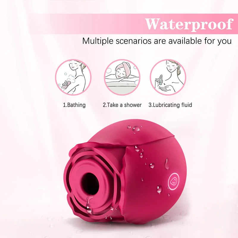 the ROSEBUD - Rose Shape Vagina Sucking Vibrator Intimate Good Nipple Sucker Oral Licking Clitoris Stimulation Powerful Sex Toys for Women