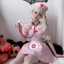 the NAUGHTY NURSE - Halloween Adult Nurse Costume Pink Role Play Sexy Doctor Nurse Cosplay
