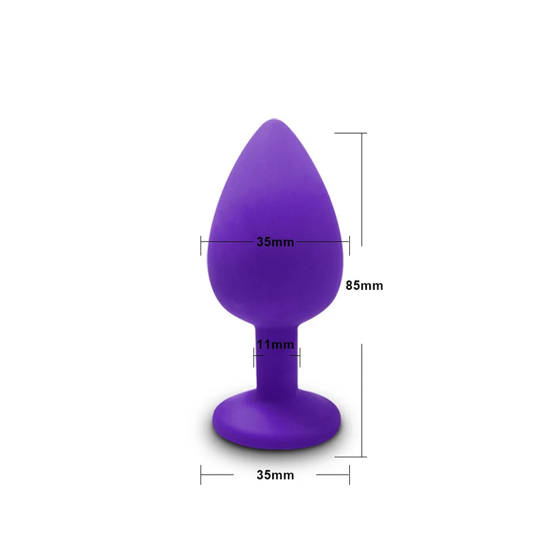 the DIAMOND - S/M/L Anal Plug Butt Vibrator Women/Men Soft Silicone Round Shaped Erotic Bullet Anal plug Bullet Gay Sex Toys for Adults