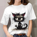 the GRUMPY CAT - Cat 3D Print Casual Short Sleeve Crew Neck Pullover Oversized Fashion Streetwear T-Shirts for Women