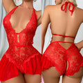 the TEMPTING TEDDY - Hot Erotic Sexy Lingerie Sexy Costume Wedding Erotic Underwear Open Crotch Bra Lace Women Babydoll Dress Women Sex Clothes