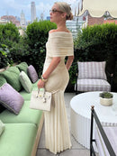 the KENDALL - Sexy Elegant Evening Slim Off Shoulder Mesh Maxi Dress