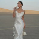 the BELLA - Sexy Mermaid Party Sling Backless Slim Hip Ruffle Hem Evening Dress