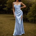 the CLAUDIA - Elegant Corset Fishbone Tube Top Spaghetti Strap Long Evening Dress