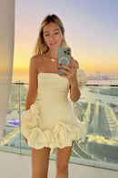 the SPICY SENORITA - Summer Fashion New Elegant Party Evening Dress for Women, Flower Sleeveless Off-Shoulder Sexy Pleated Rose Dress