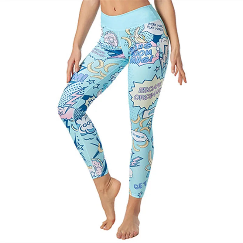 the COMIC LEGGINGS - Leggings Sport Fitness Seamless Print Yoga Pants Leggings for Fitness Running Sports Pants Fitness Slim Gym Leggings