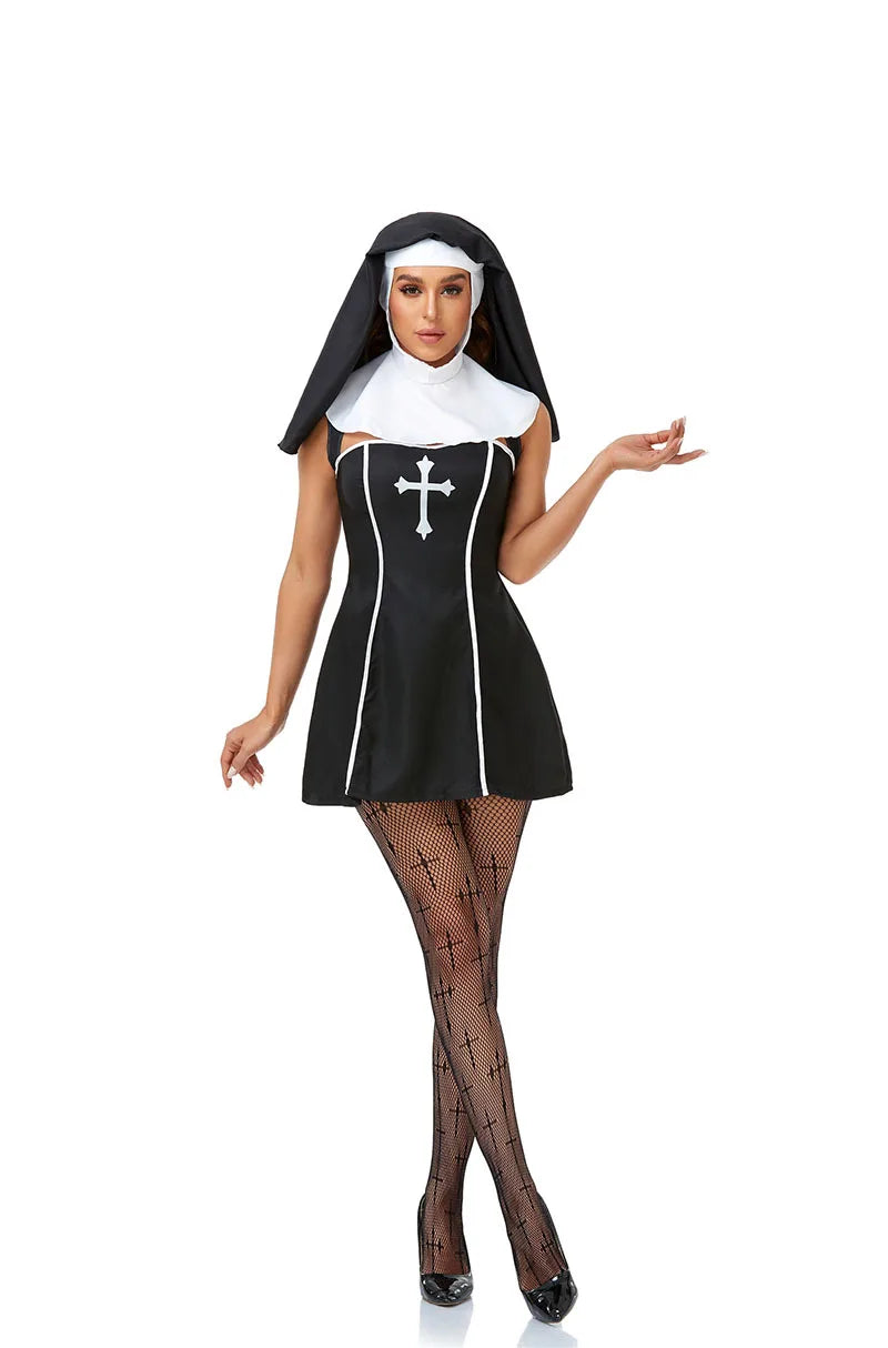 the NAUGHTY NUN - Adult Nun Costume Women Nun Sister Dress