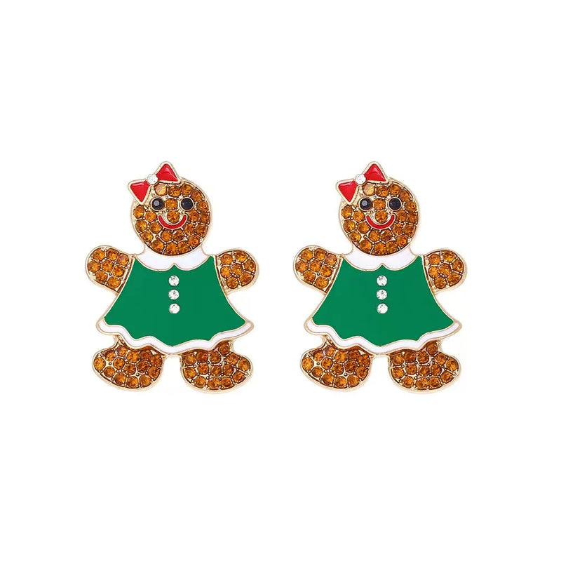 the MERRIMENT COLLECTION - Sweet Christmas Gingerbread Man Earrings New Year Gifts