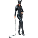 the CAT WOMAN - Black PU Leather Cat Woman Costume for Halloween Adult Carnival Party Catsuit