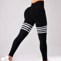 Women Seamless Stripe Yoga Leggings Sexy High Waist Tummy Control Scrunch Butt Lifting GYM Workout Pants Outdoors Sports Fitness