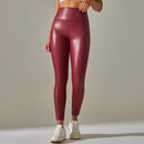 the PLEATHER LEGGINGS - PU Leather Pants Yoga Leggings for External Wear High Waist Leather Sexy Leggings Trousers Women's Stretch Pantalon