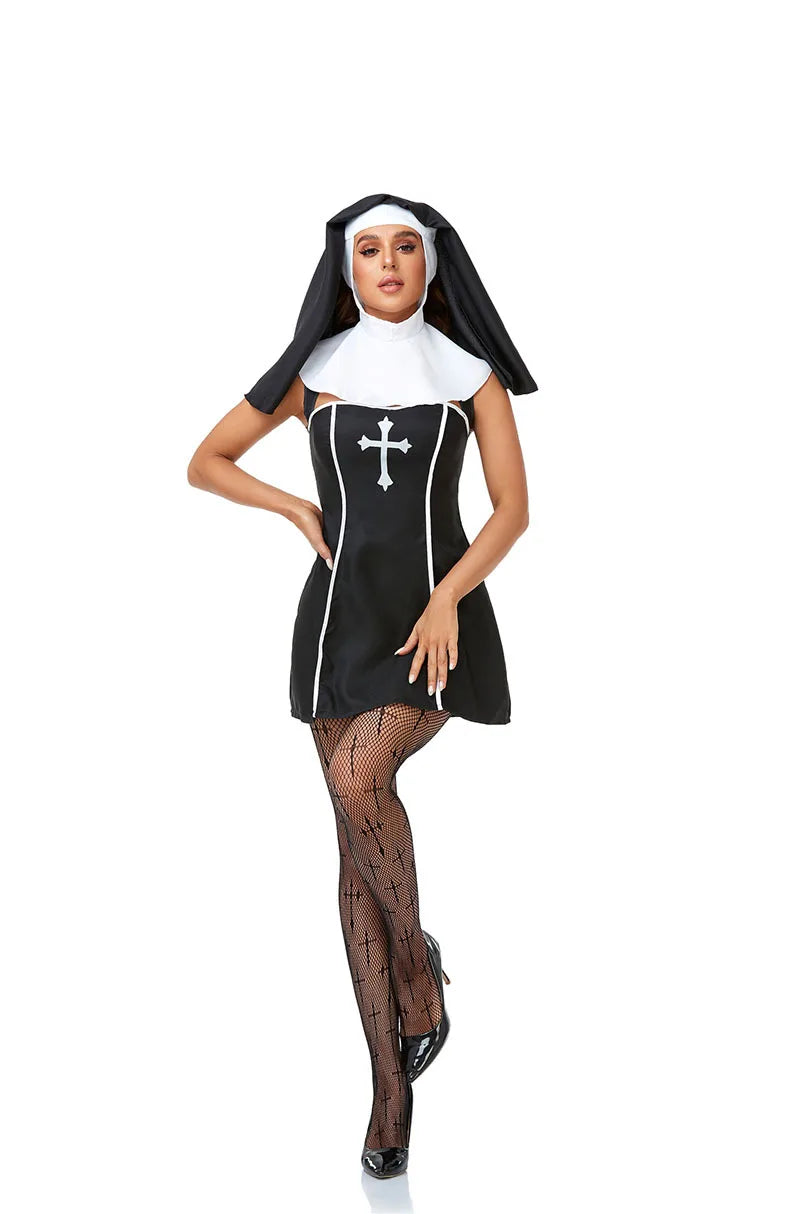 the NAUGHTY NUN - Adult Nun Costume Women Nun Sister Dress