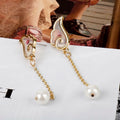 the GLAM GIRL COLLECTION - Earrings Time Key Moon Stick Crystal Pearl Dangle Earrings Kawaii Christmas Gift