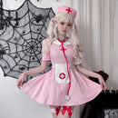 the NAUGHTY NURSE - Halloween Adult Nurse Costume Pink Role Play Sexy Doctor Nurse Cosplay