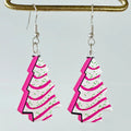 the PINK RETRO - Popular Pink Christmas Earrings Santa Claus Christmas Tree Lightning Retro Acrylic Earrings Christmas Decoration