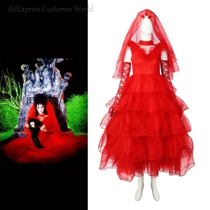 the BEETLE... COLLECTION - Movie Juice Beetle Lydia Winona Ryder Red Dress