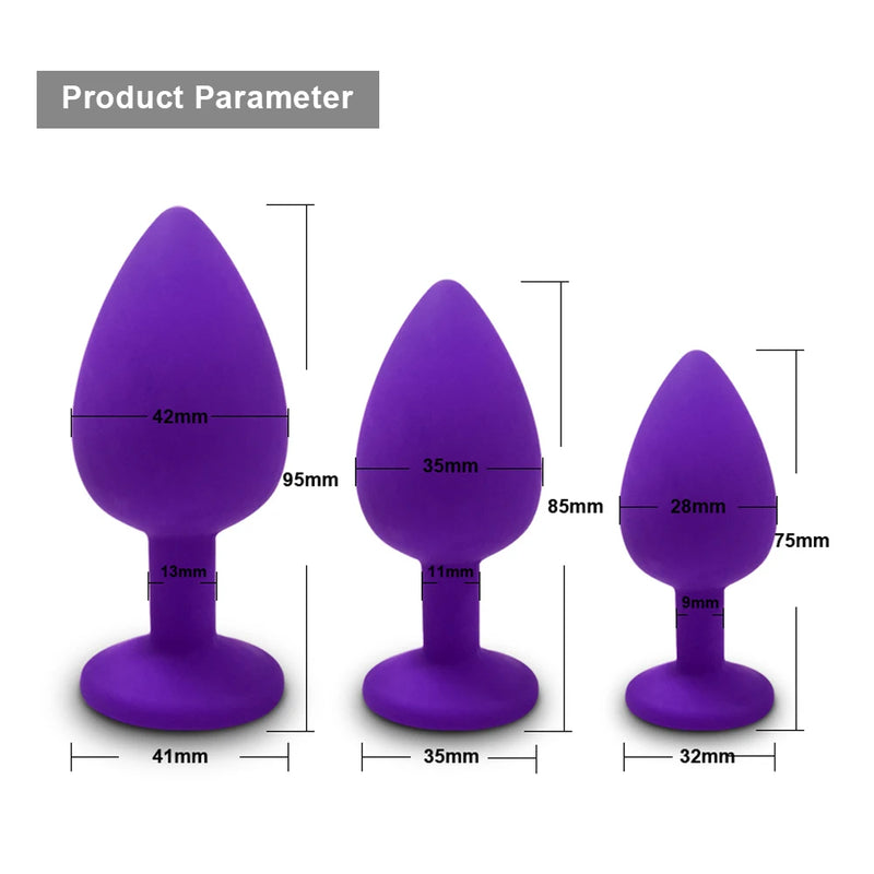 the DIAMOND - S/M/L Anal Plug Butt Vibrator Women/Men Soft Silicone Round Shaped Erotic Bullet Anal plug Bullet Gay Sex Toys for Adults