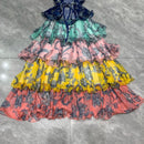 the PRETTY PASTEL - Spring/Summer Women's Sleeveless Tie-Waist Ruffle Tiered Midi Dress with Contrasting Details Party Vacation Dress