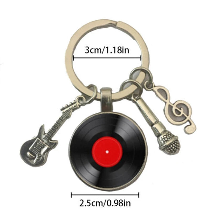 the GRAMMY KEYCHAIN - Creative Gramophone Music Keychain Ring Creative Charm Music Retro Vinyl Keychain Vinyl Record Picture Musician Accessories Gift