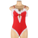 the SANTA TEDDY - Sexy Lingerie for Women Christmas Red Beauty Sexy Mesh Pajamas Fun Set Red Bodysuit Babydoll Underwear